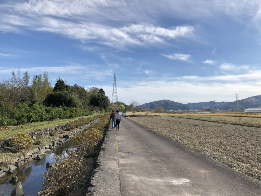 遠くから見た送電塔画像